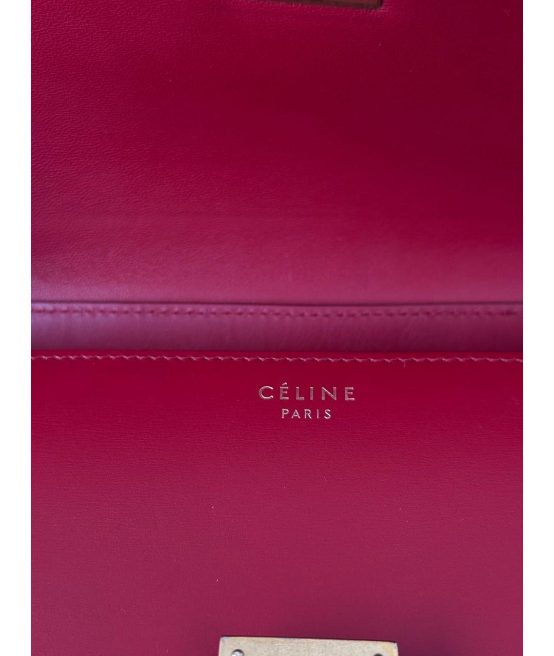 CELINE Красная кожаная сумка через плечо, фото 6