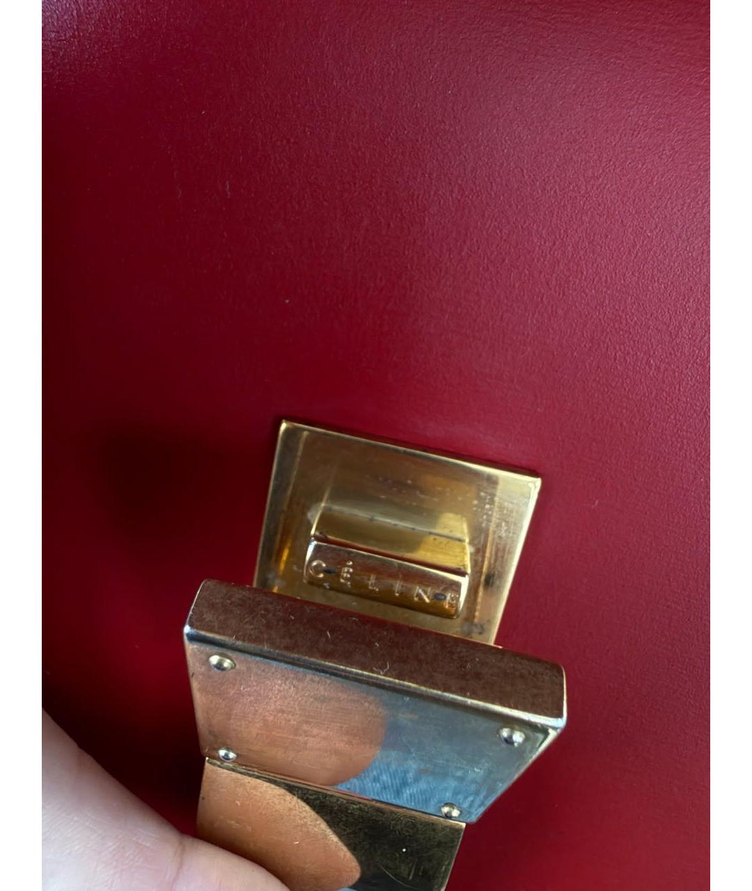 CELINE Красная кожаная сумка через плечо, фото 8