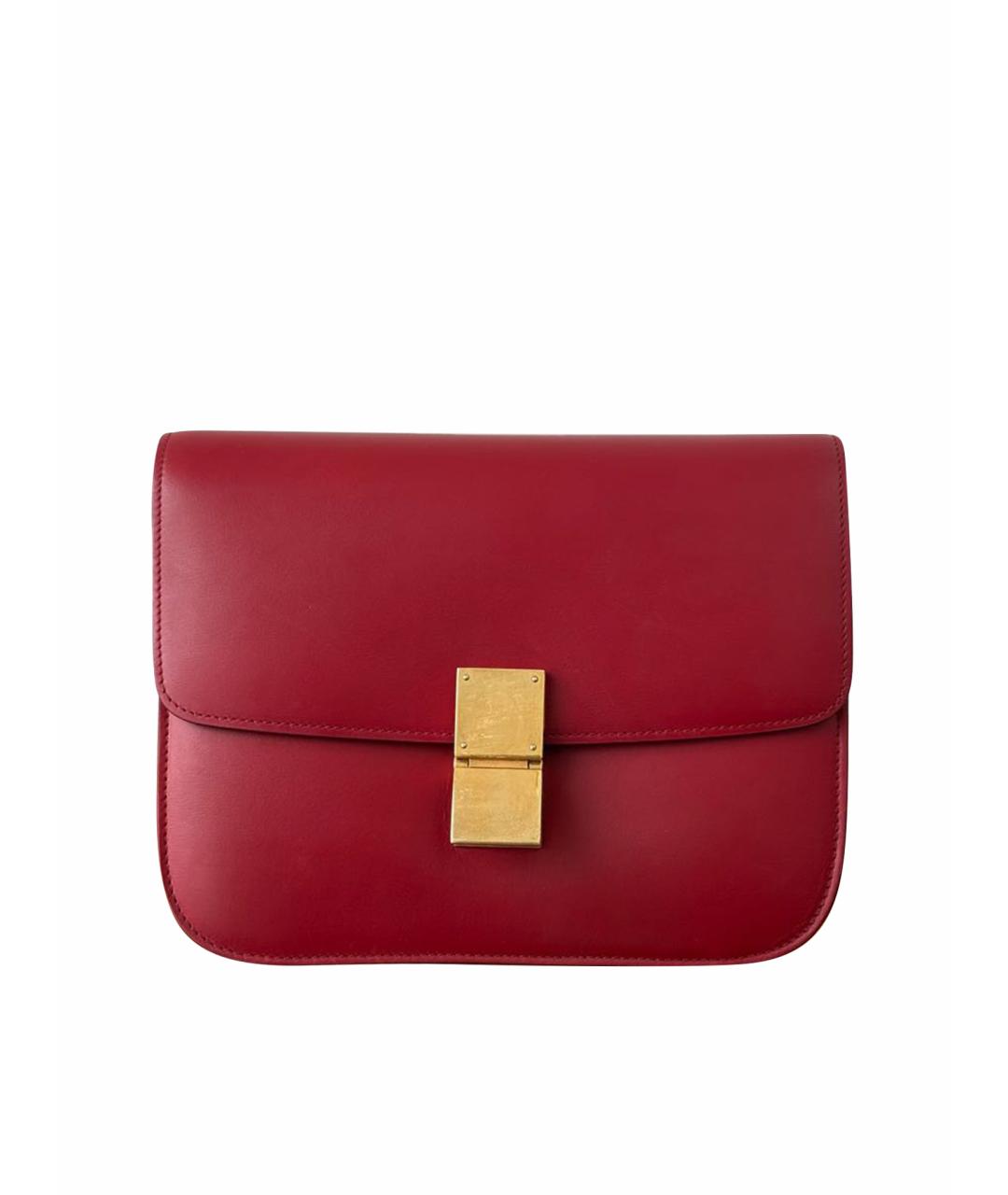 CELINE Красная кожаная сумка через плечо, фото 1