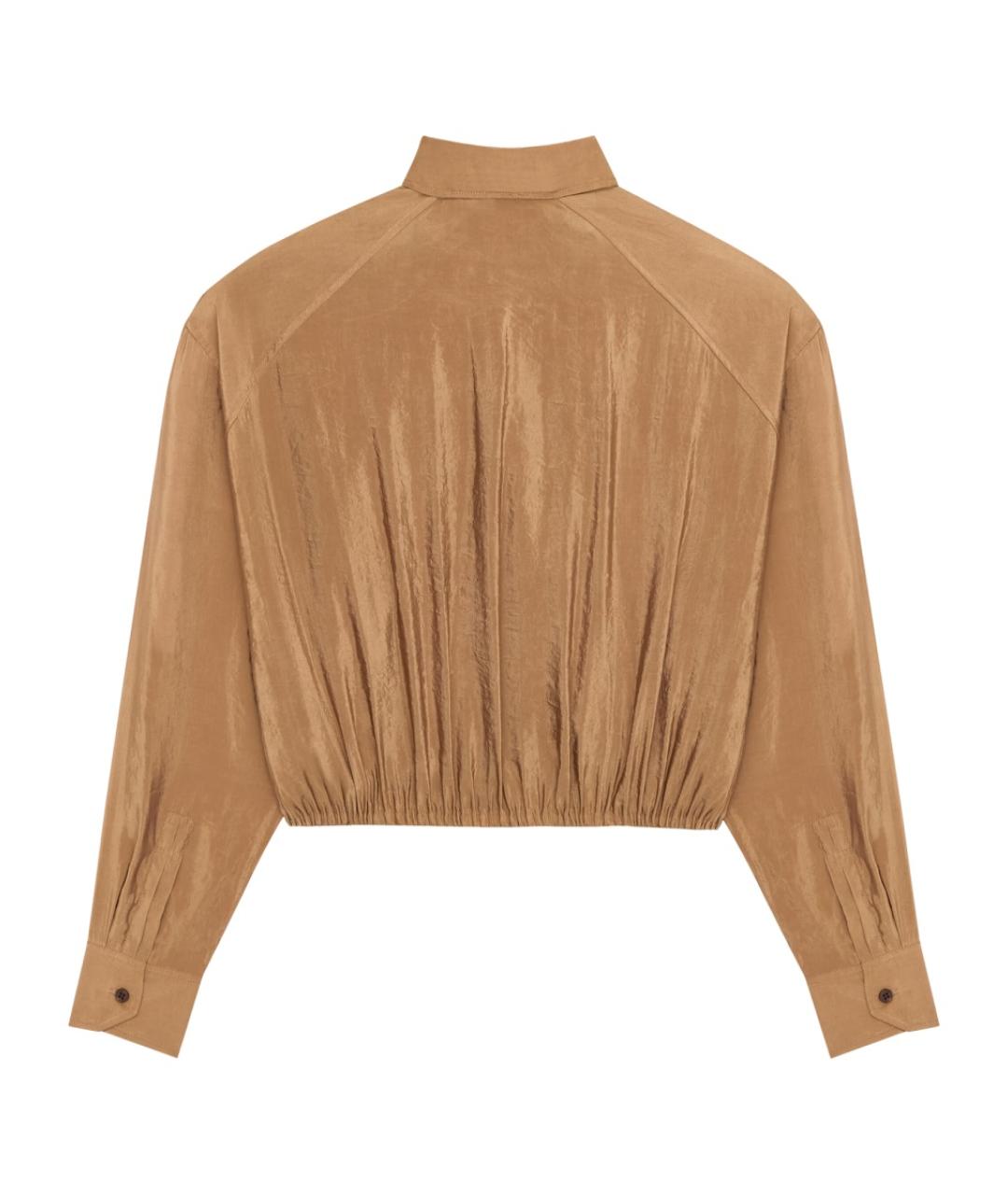 SAINT LAURENT Коричневая полиэстеровая блузы, фото 2