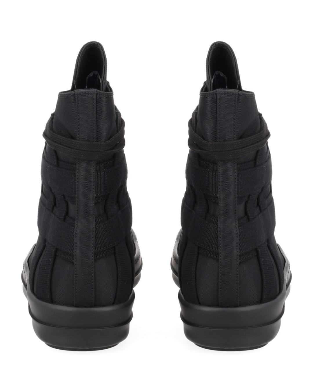 RICK OWENS DRKSHDW Черные текстильные высокие кроссовки / кеды, фото 4