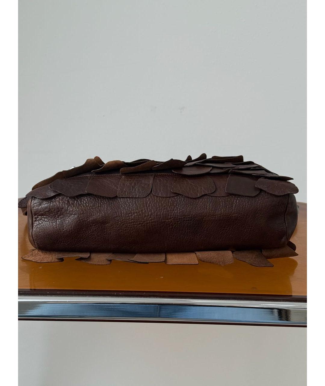 MIU MIU Коричневая кожаная сумка через плечо, фото 5