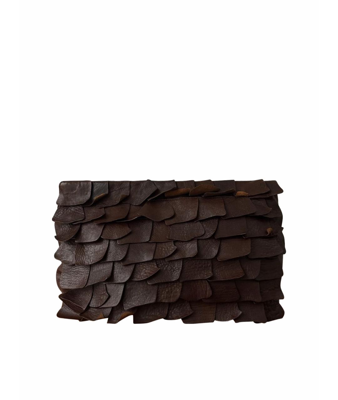 MIU MIU Коричневая кожаная сумка через плечо, фото 1