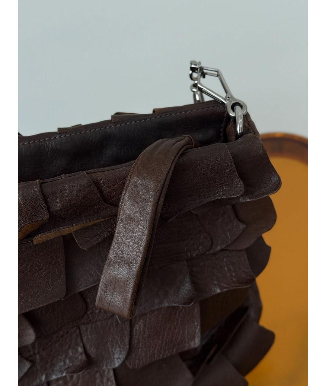 MIU MIU Коричневая кожаная сумка через плечо, фото 8