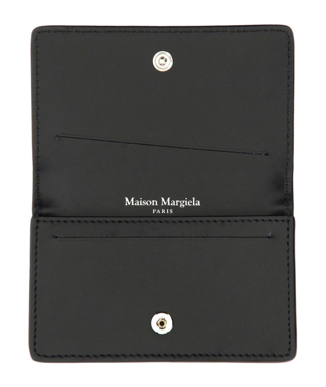 MAISON MARGIELA Черный кожаный кошелек, фото 2