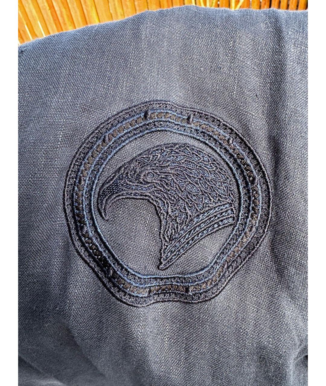 STEFANO RICCI Темно-синяя льняная куртка, фото 7