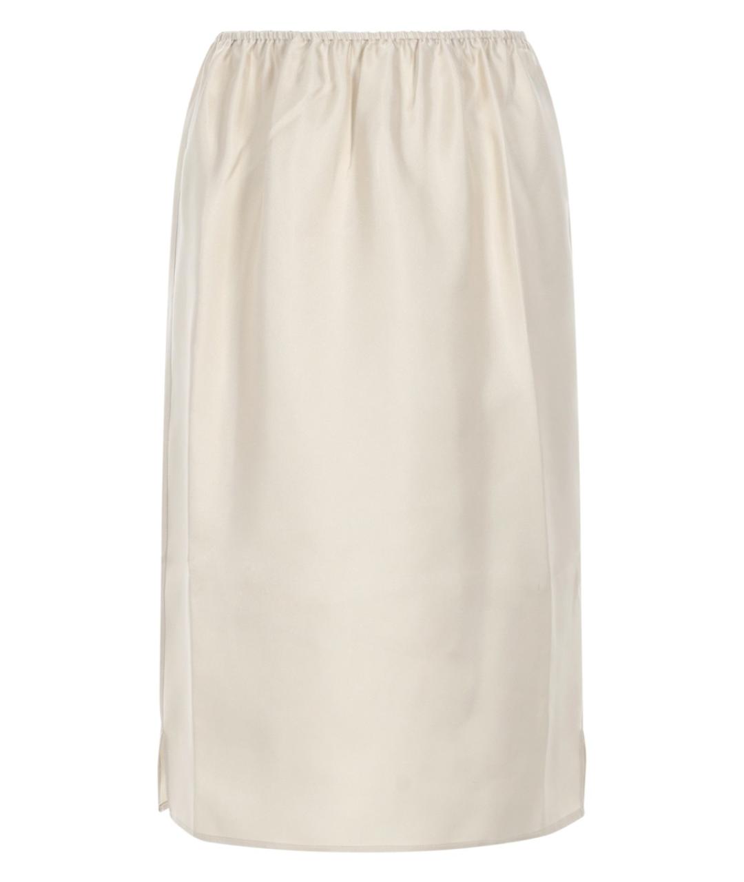 LOULOU STUDIO Белая шелковая юбка миди, фото 1