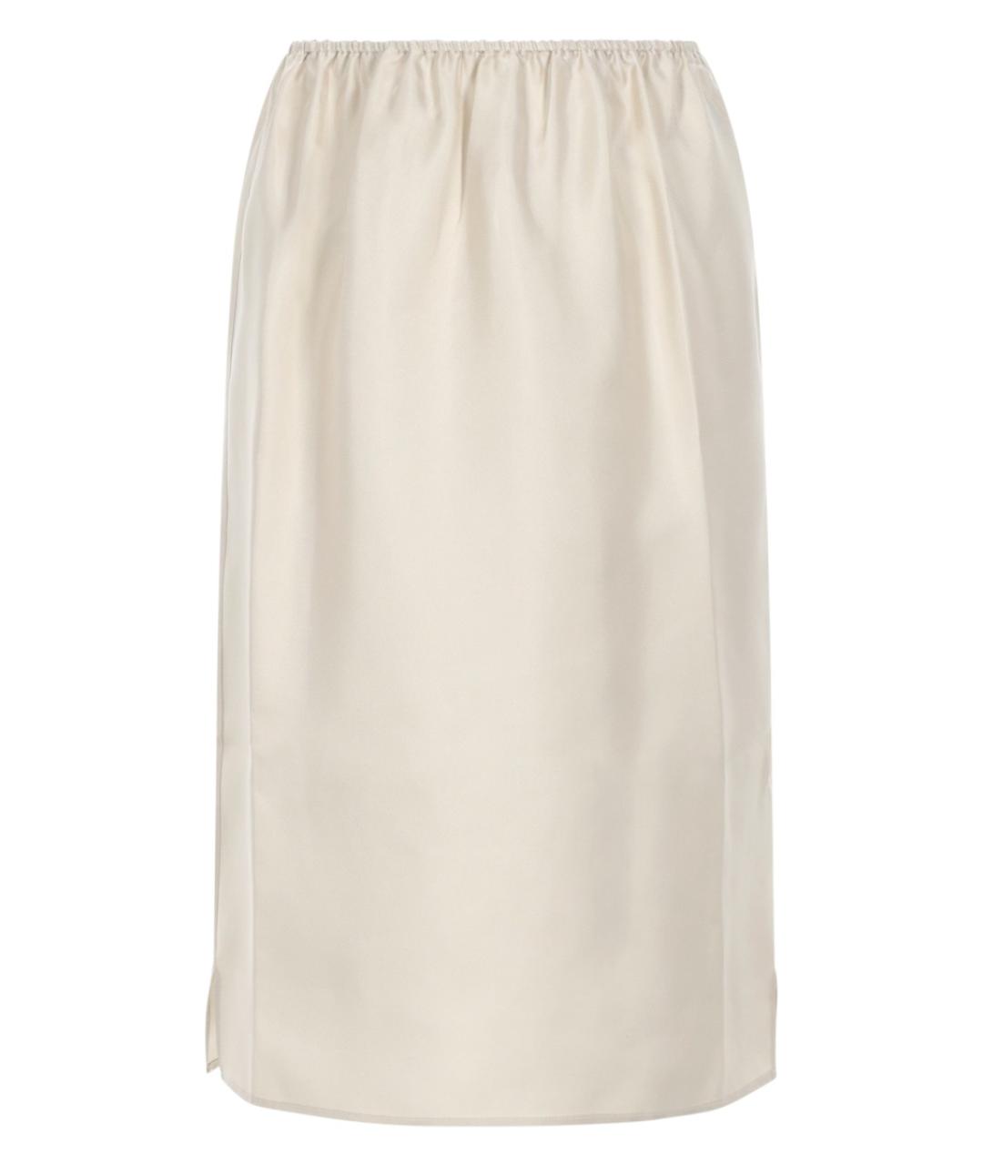 LOULOU STUDIO Белая шелковая юбка миди, фото 2