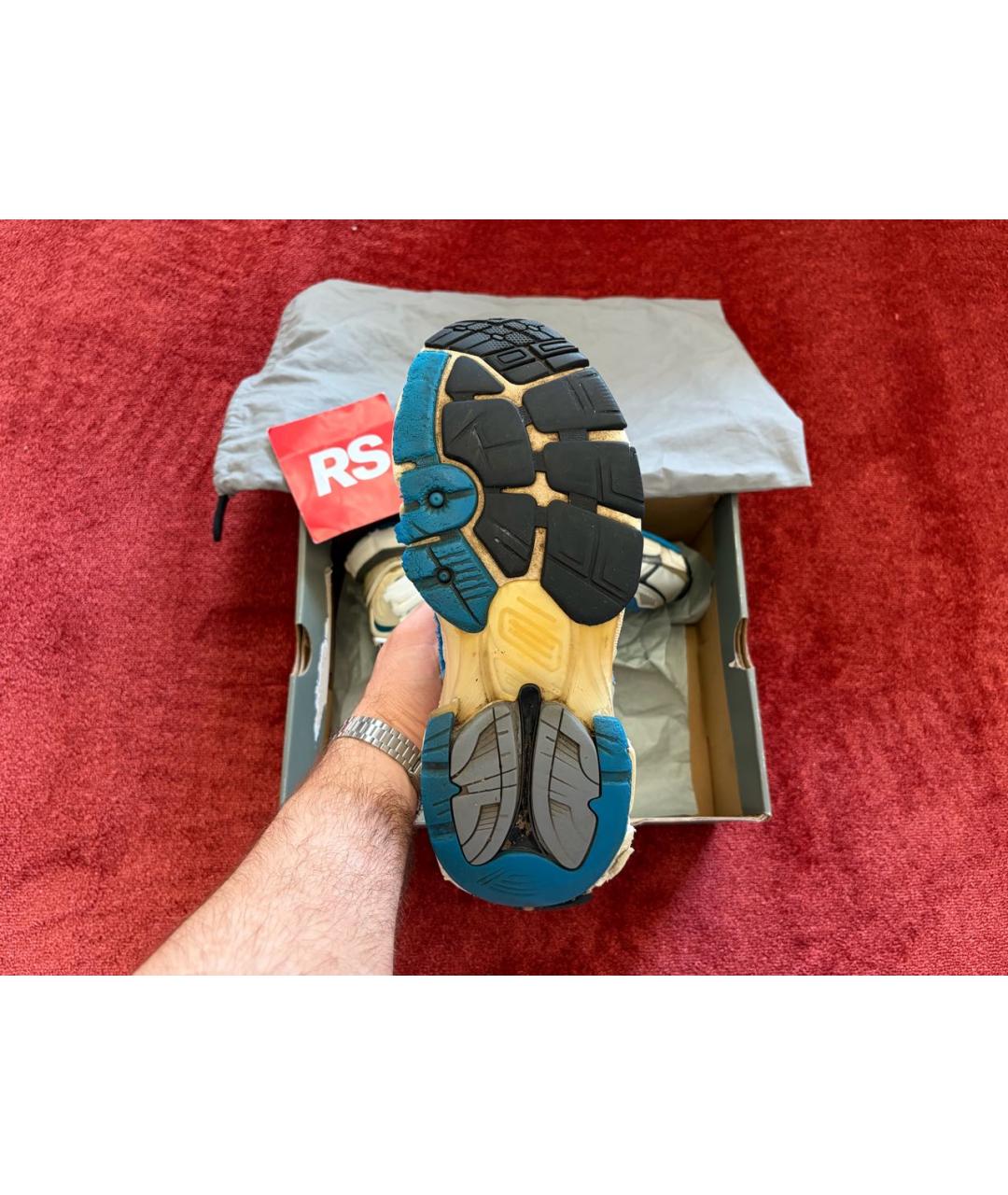 BALENCIAGA Голубые низкие кроссовки / кеды из искусственной кожи, фото 5