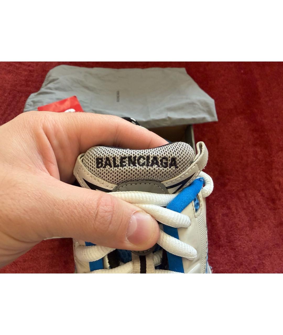 BALENCIAGA Голубые низкие кроссовки / кеды из искусственной кожи, фото 6