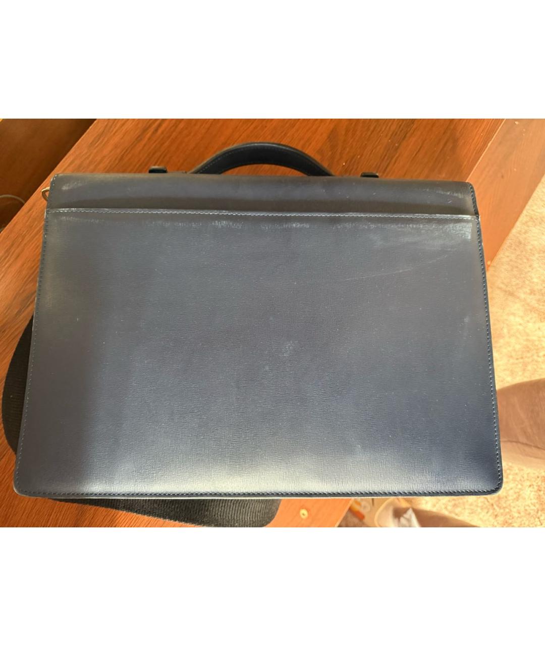 CANALI Синий кожаный портфель, фото 3