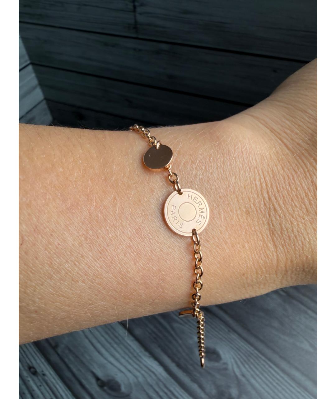 HERMES Золотой браслет из розового золота, фото 6
