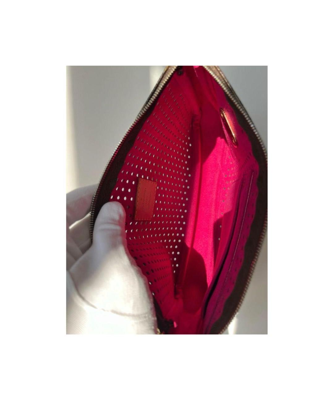 LOUIS VUITTON Коричневая кожаная сумка с короткими ручками, фото 4