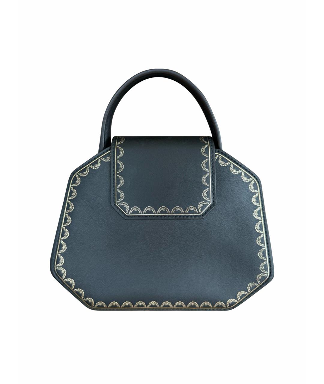 CARTIER Черная кожаная сумка с короткими ручками, фото 1