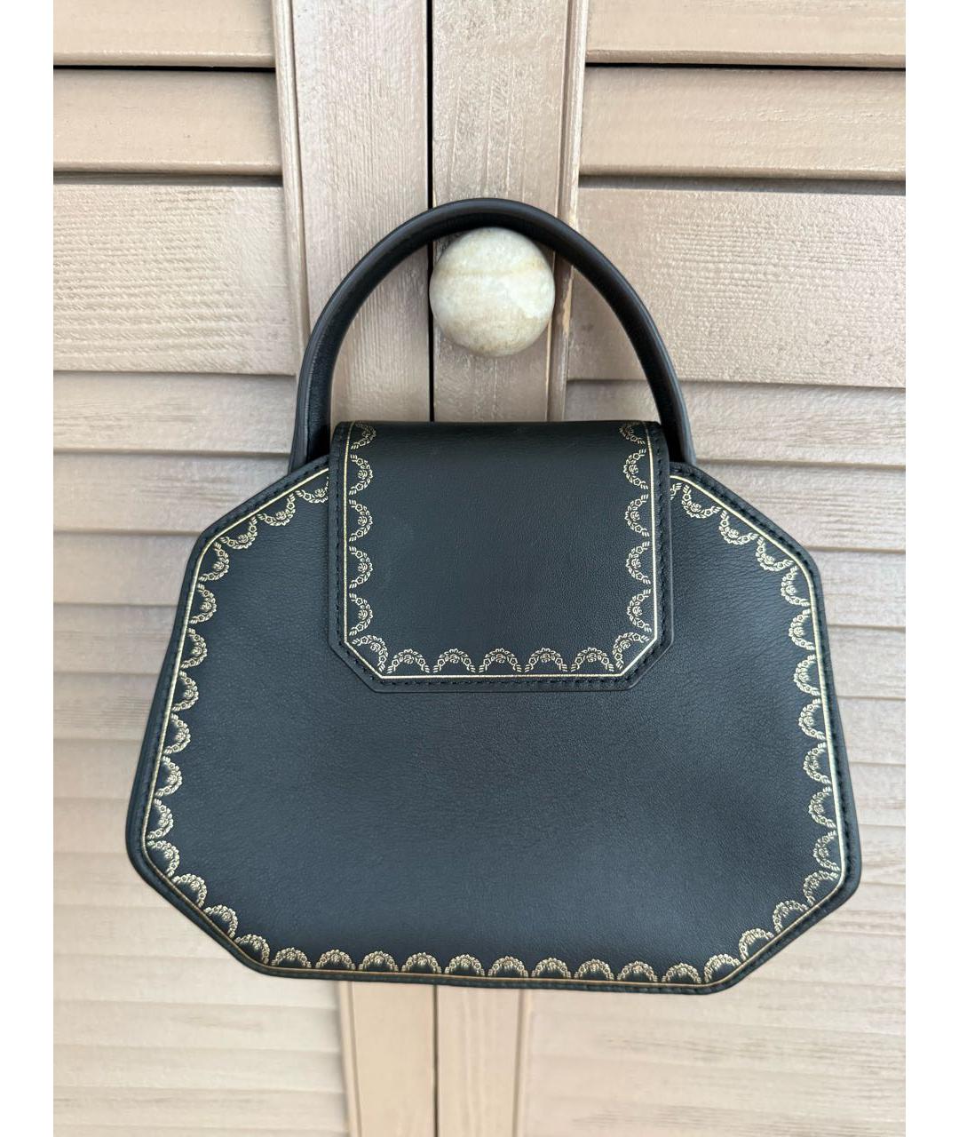 CARTIER Черная кожаная сумка с короткими ручками, фото 5