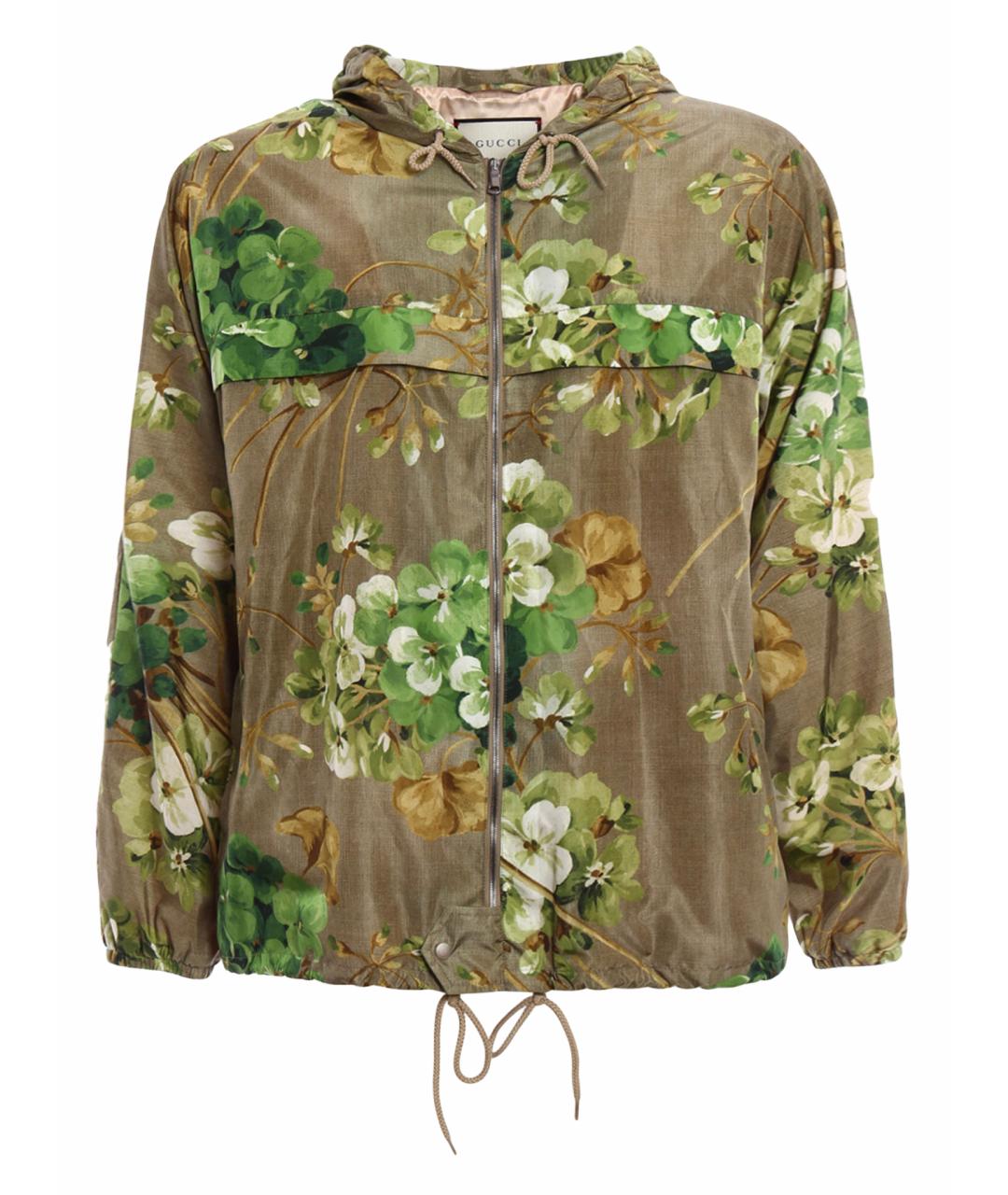 GUCCI Зеленая полиэстеровая куртка, фото 1