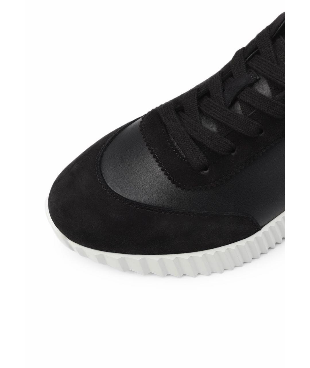 HERMES Черные кожаные кроссовки, фото 6