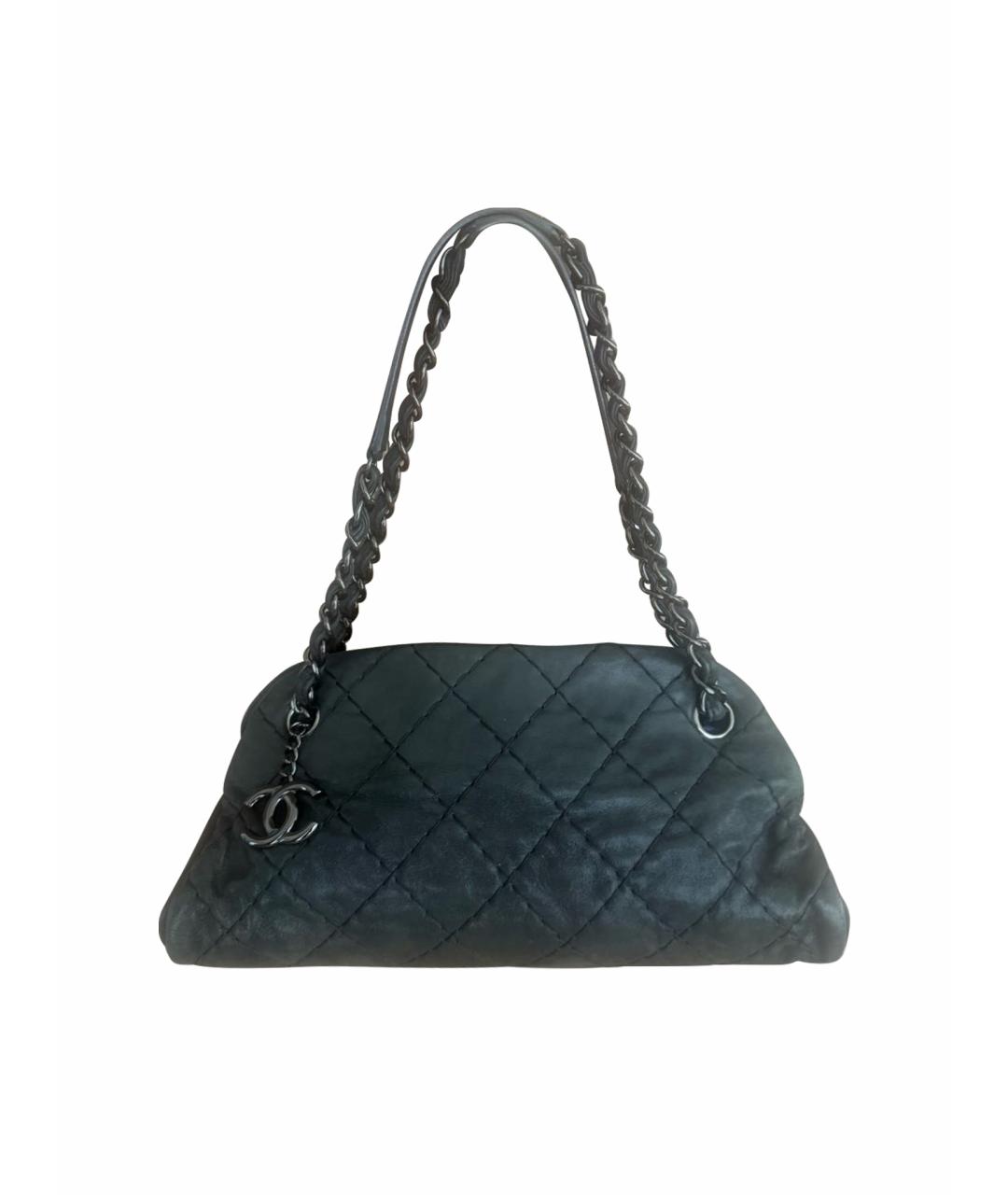 CHANEL Черная кожаная сумка с короткими ручками, фото 1