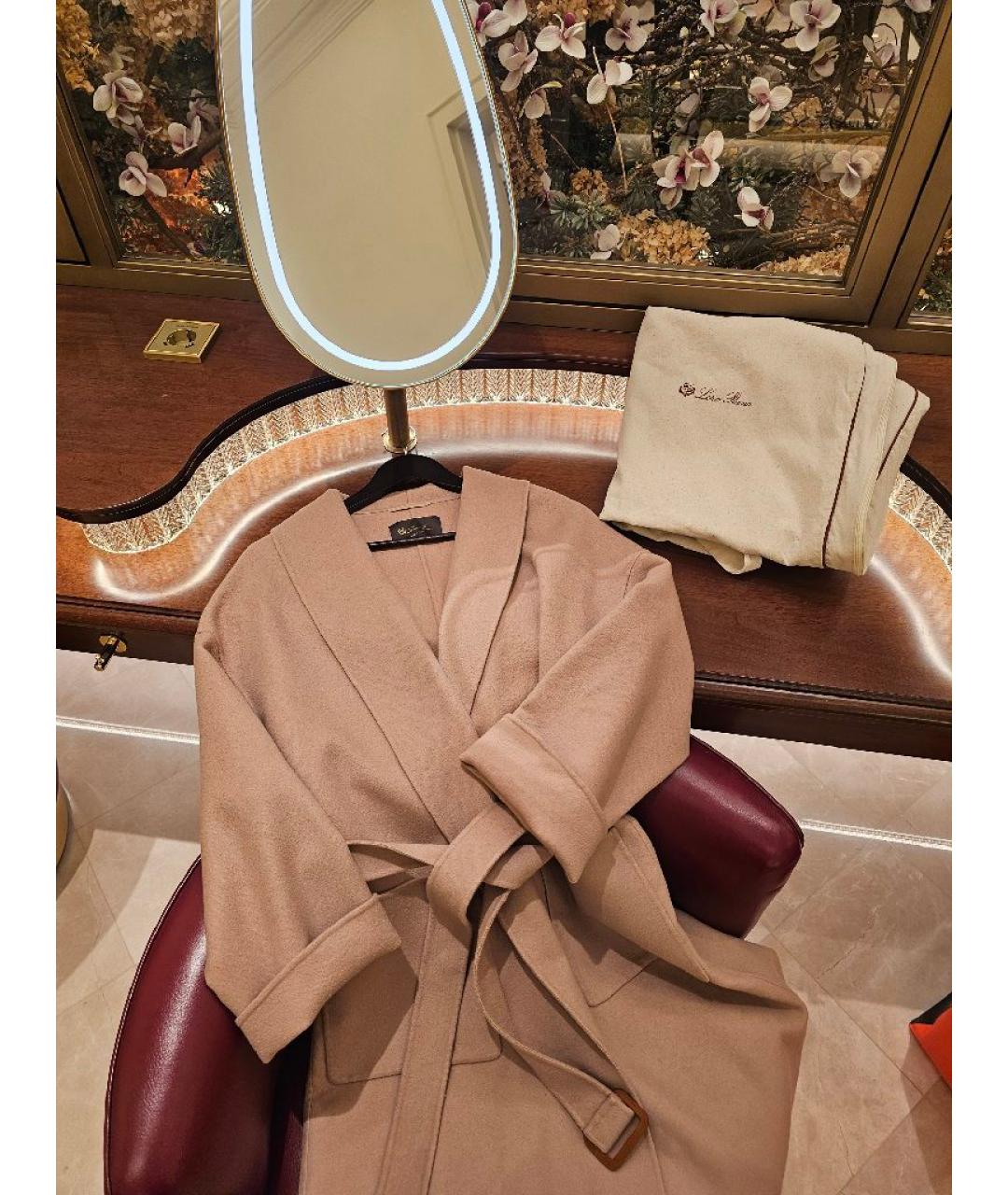 LORO PIANA Бежевое кашемировое пальто, фото 8