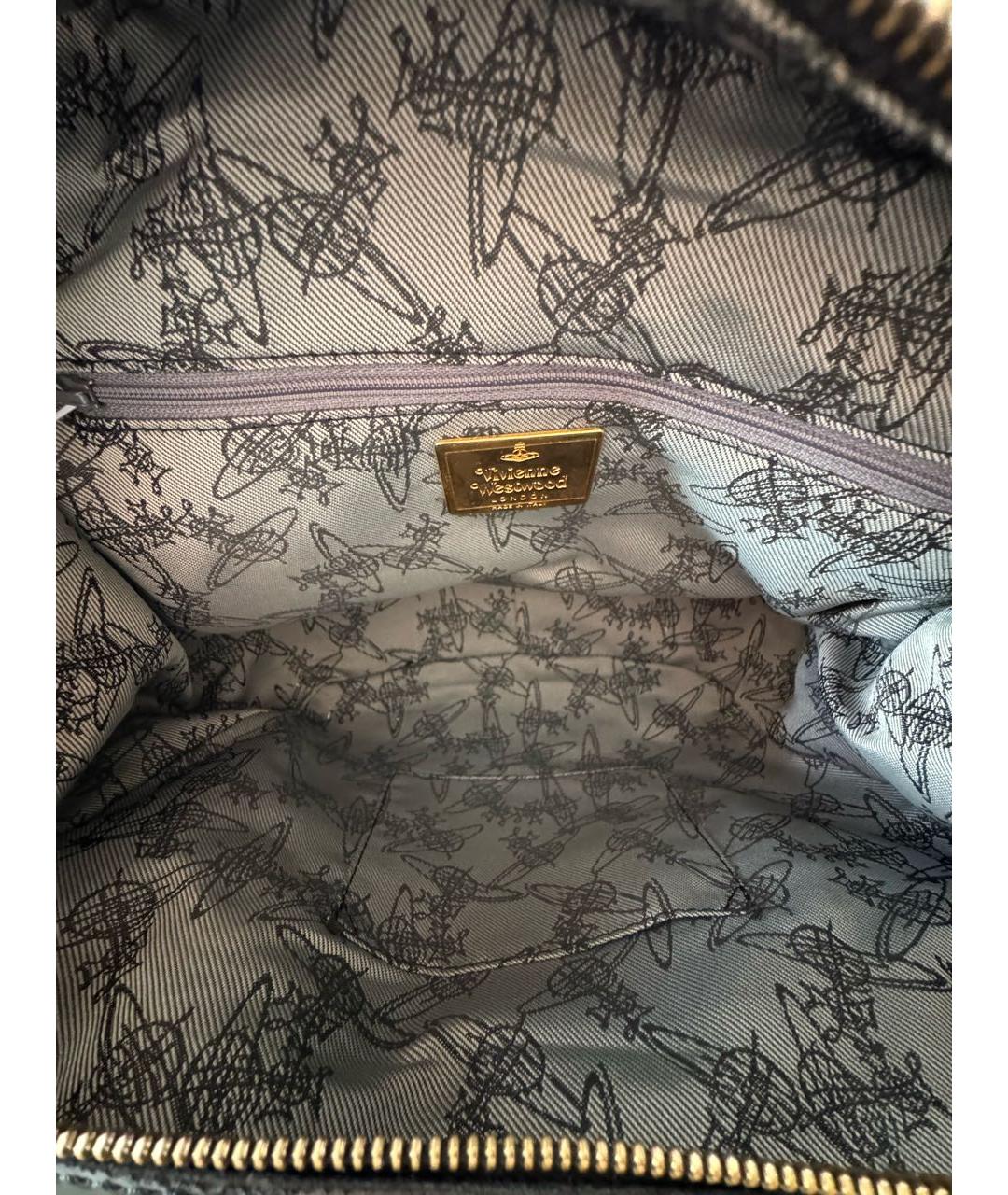 VIVIENNE WESTWOOD Коричневая твидовая сумка с короткими ручками, фото 4