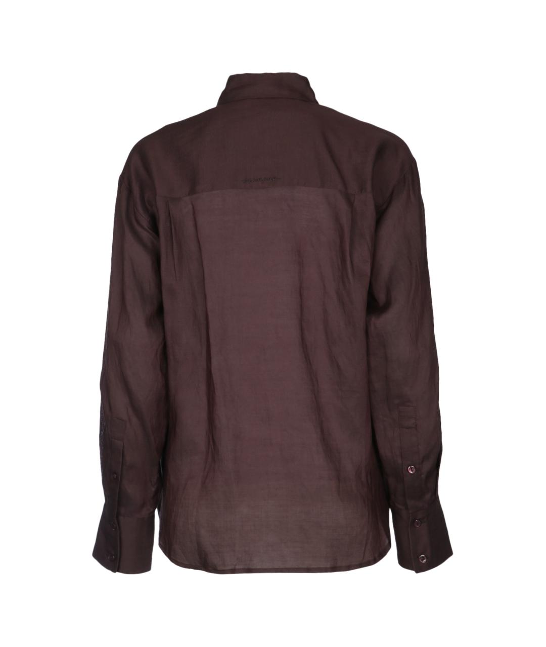 ERMANNO FIRENZE Коричневая вискозная рубашка, фото 2