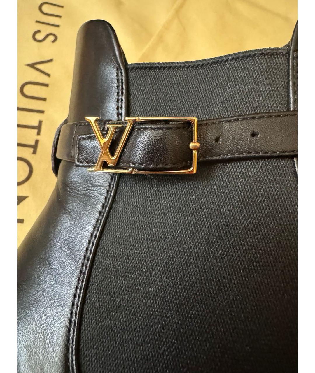 LOUIS VUITTON Черные кожаные ботильоны, фото 6