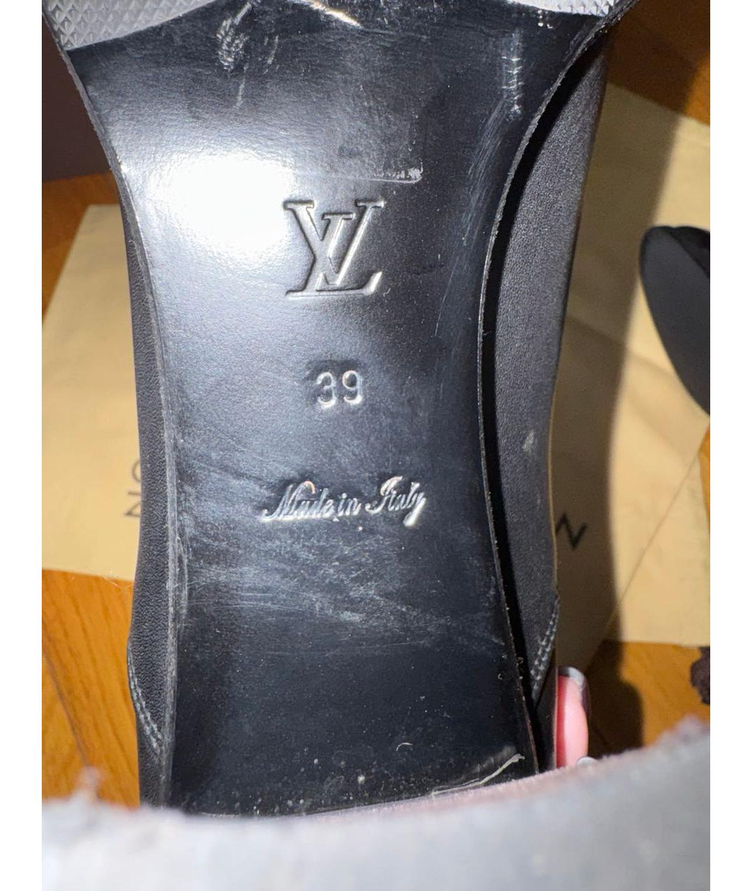 LOUIS VUITTON Черные кожаные ботильоны, фото 7