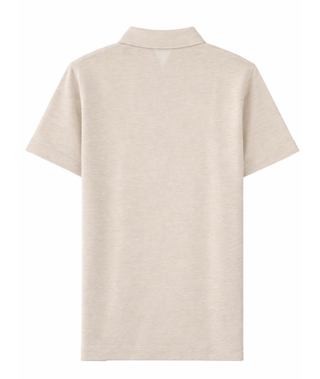 HUGO BOSS Бежевое хлопковое поло с коротким рукавом, фото 2