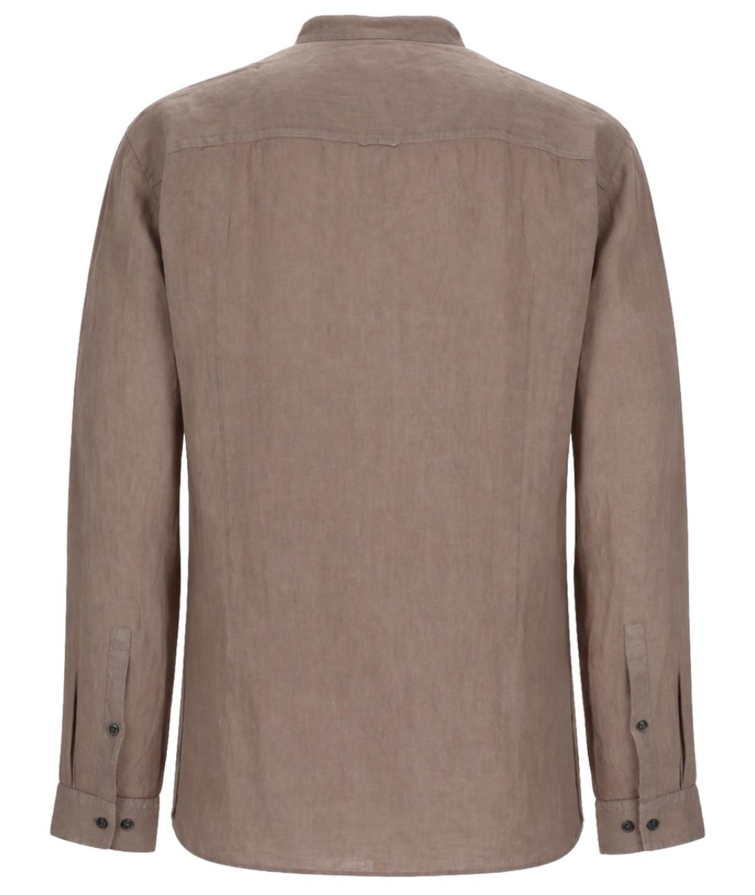 HUGO Коричневая льняная кэжуал рубашка, фото 3