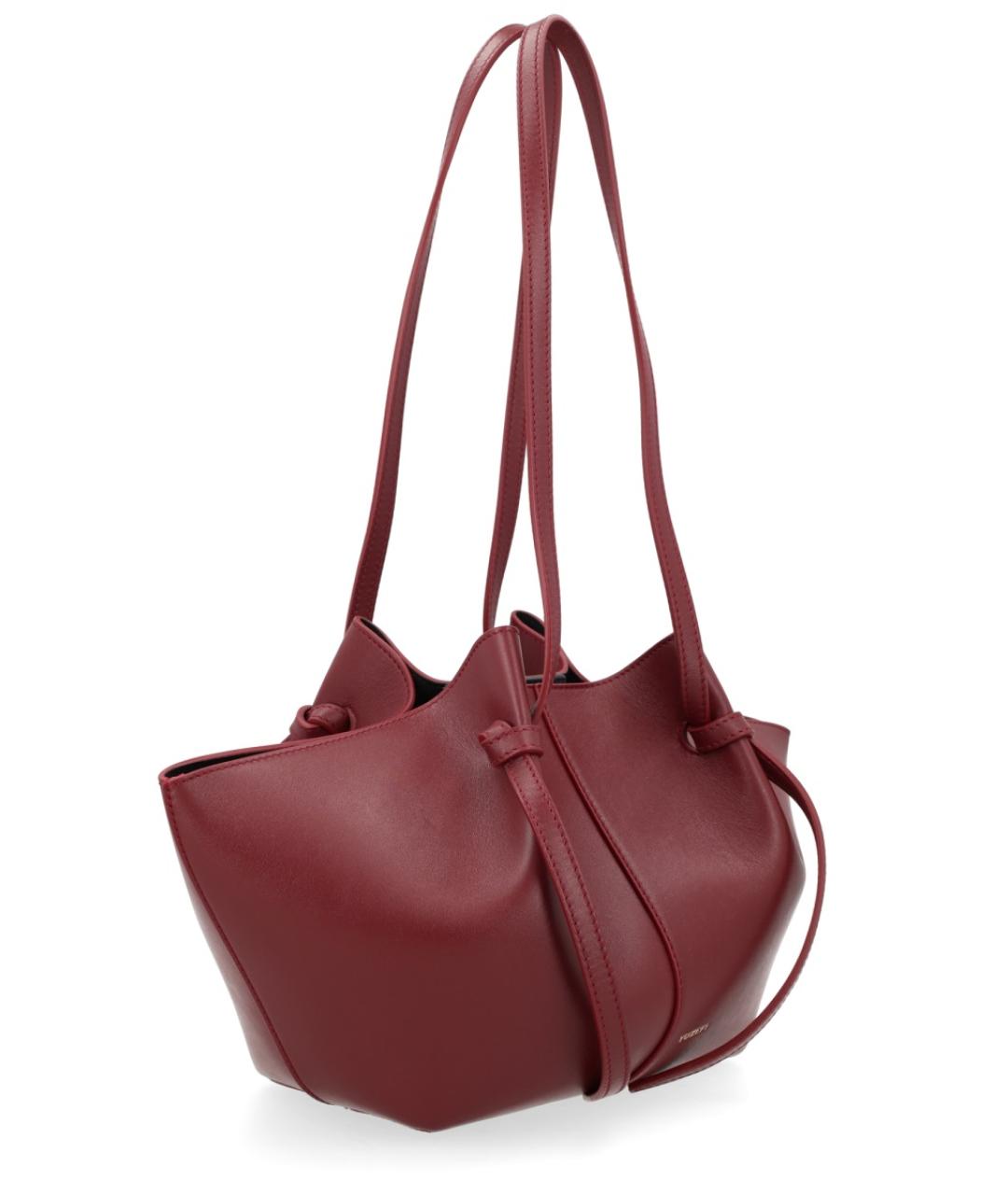 YUZEFI Бордовая кожаная сумка через плечо, фото 3