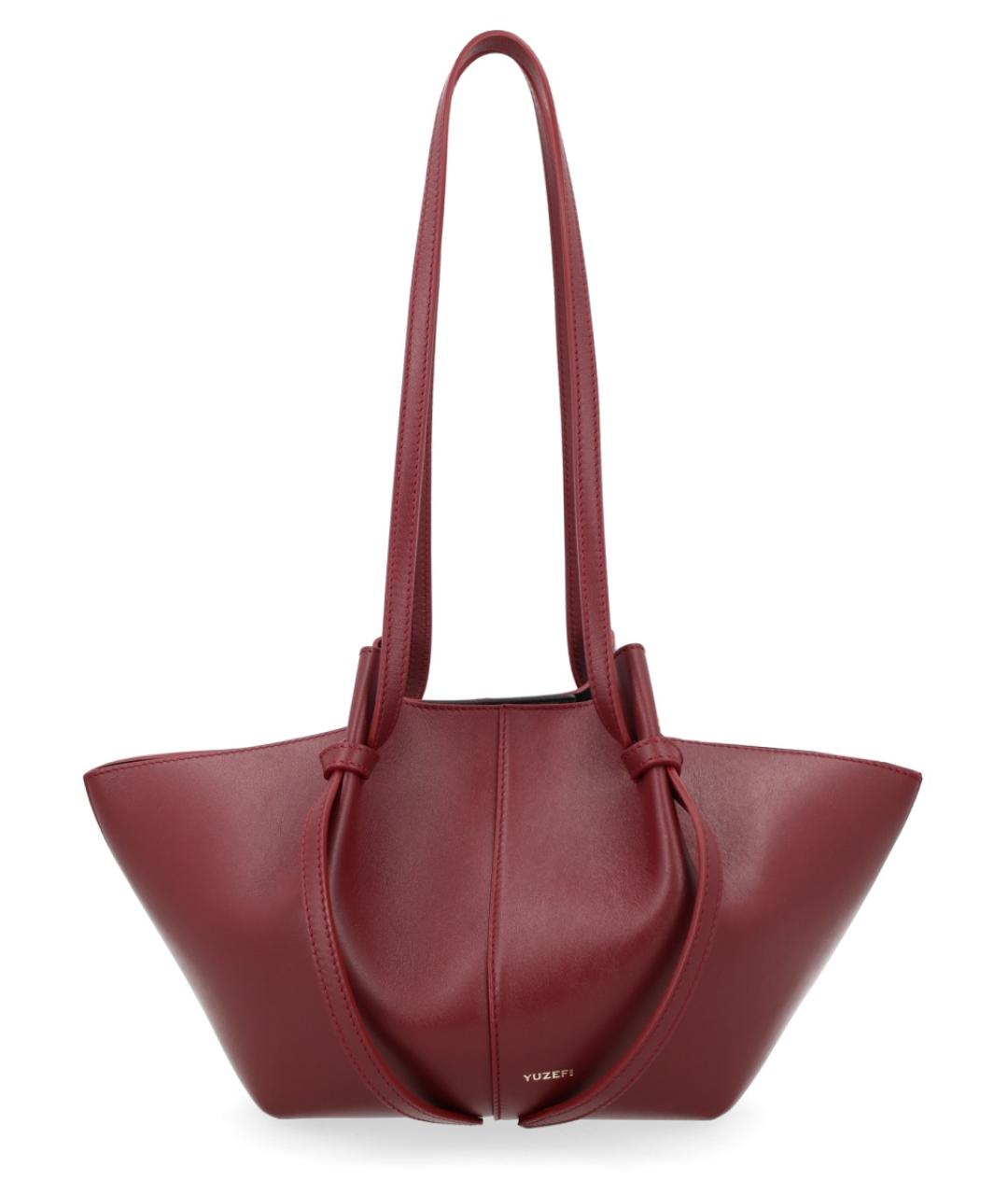 YUZEFI Бордовая кожаная сумка через плечо, фото 1