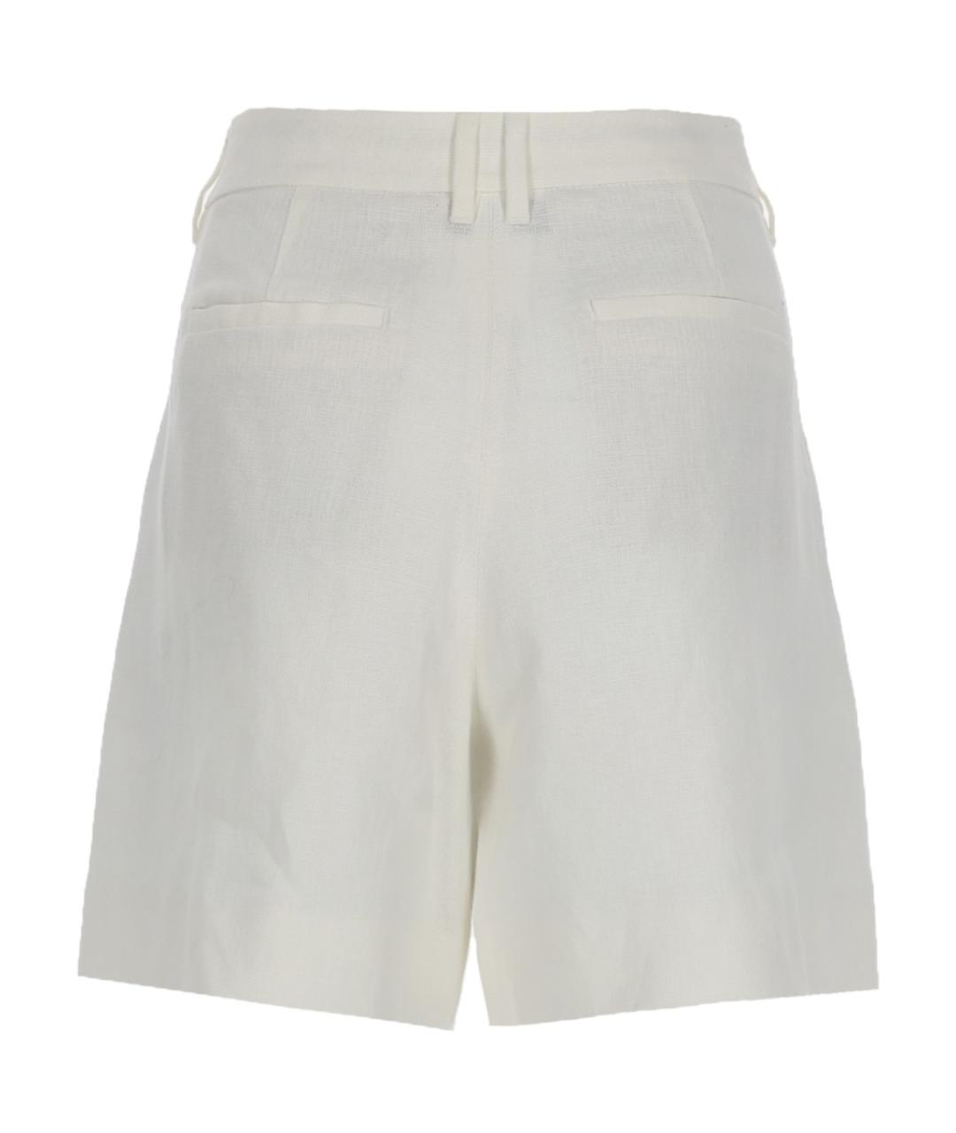 'S MAX MARA Белые льняные шорты, фото 2