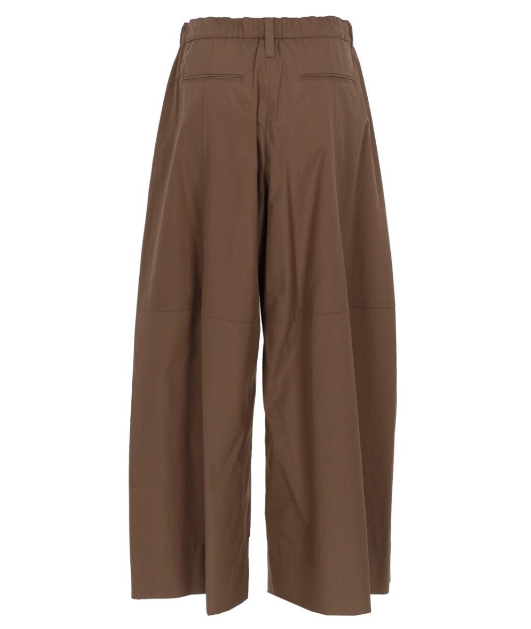 'S MAX MARA Коричневые хлопковые прямые брюки, фото 2
