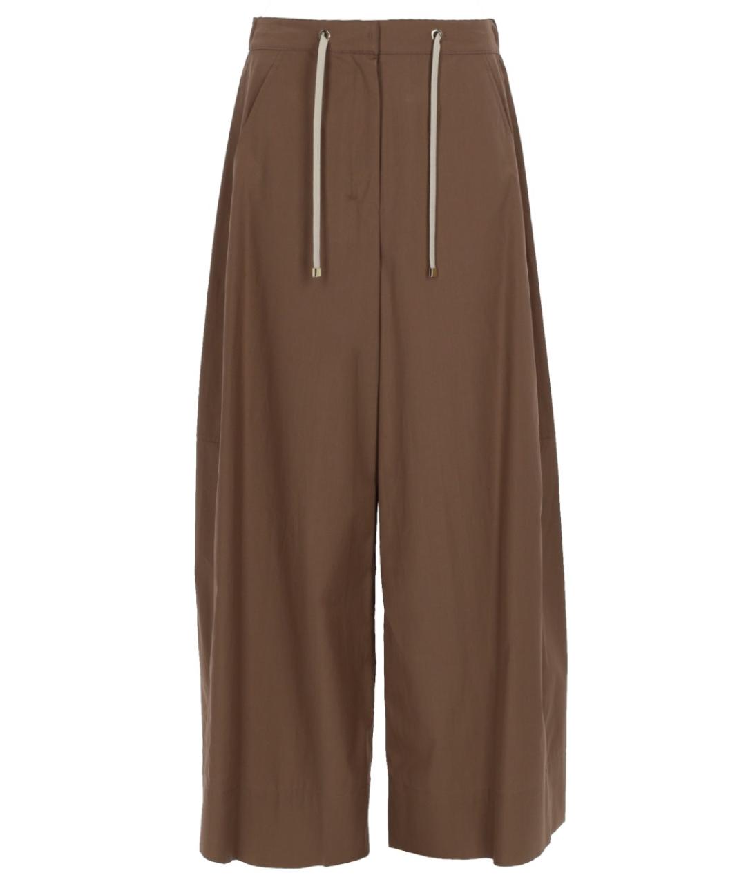 'S MAX MARA Коричневые хлопковые прямые брюки, фото 1