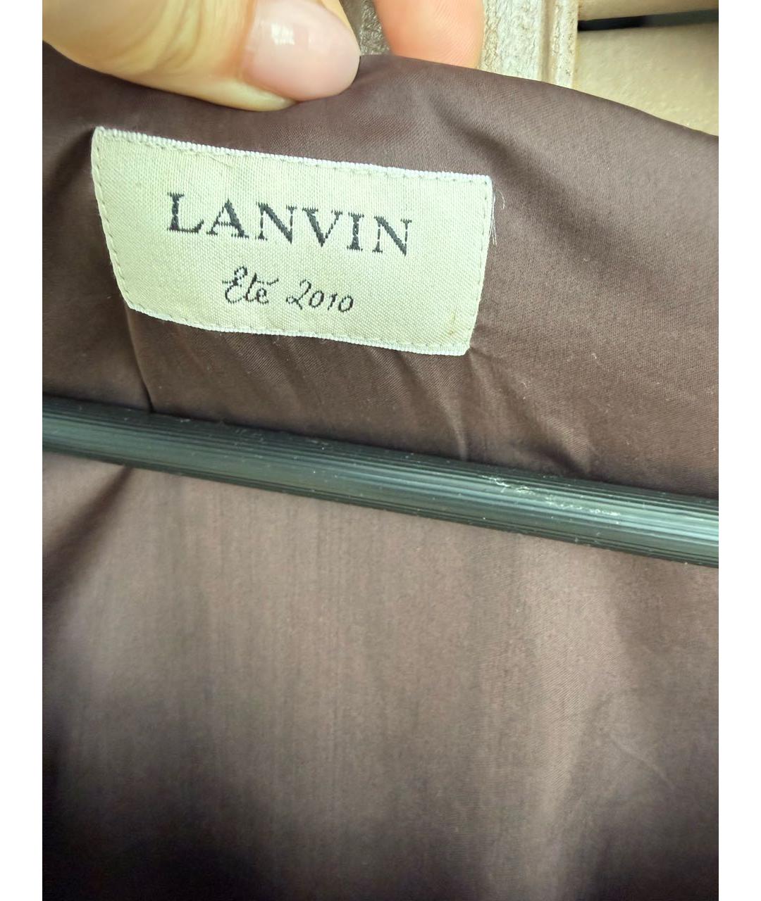 LANVIN Коричневое шелковое вечернее платье, фото 3