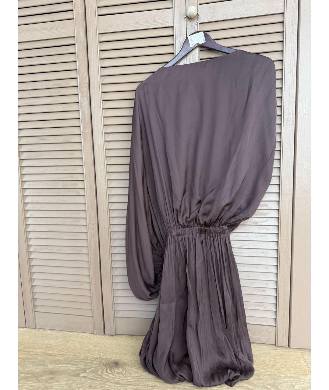 LANVIN Коричневое шелковое вечернее платье, фото 2