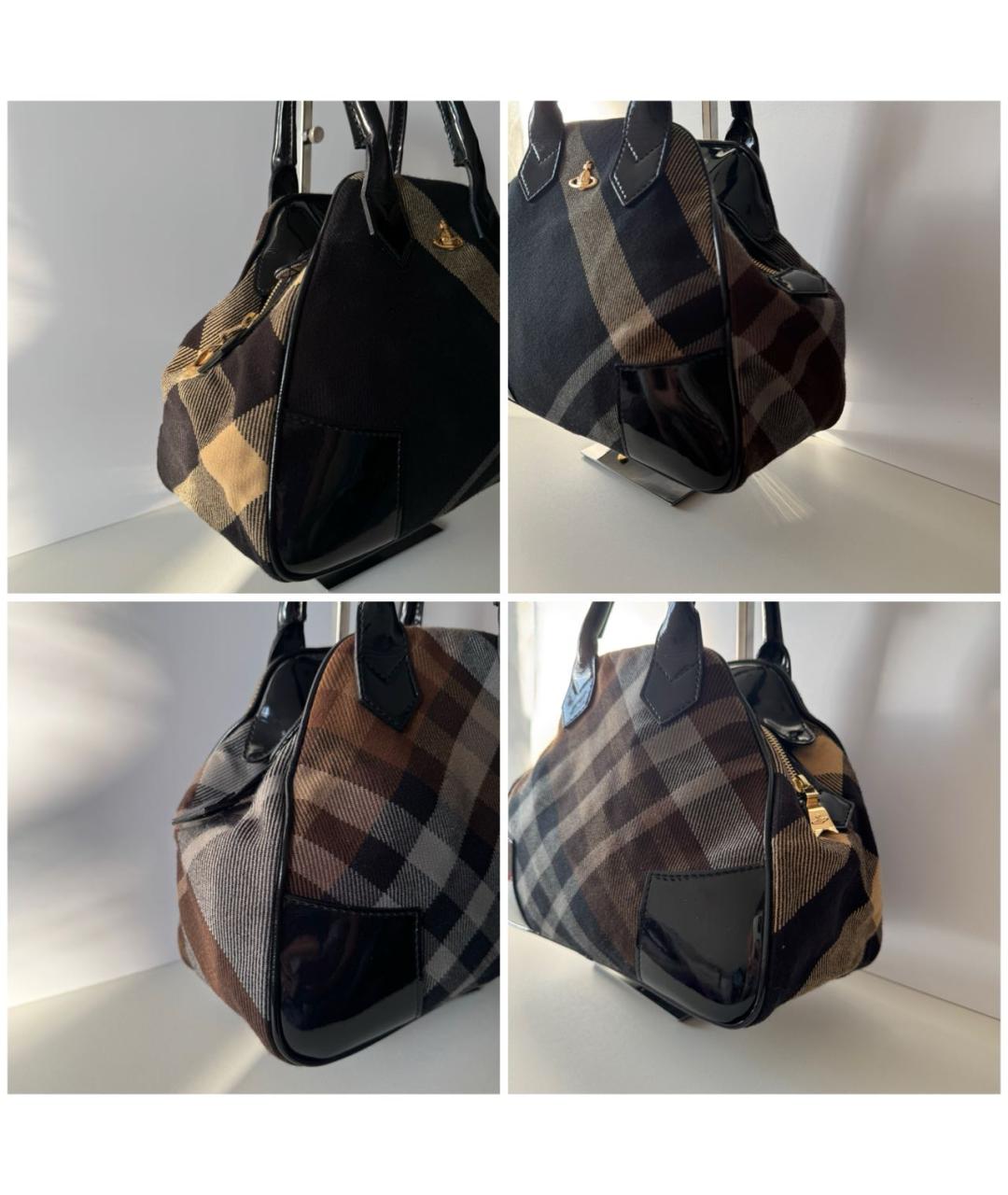 VIVIENNE WESTWOOD Коричневая хлопковая сумка с короткими ручками, фото 5