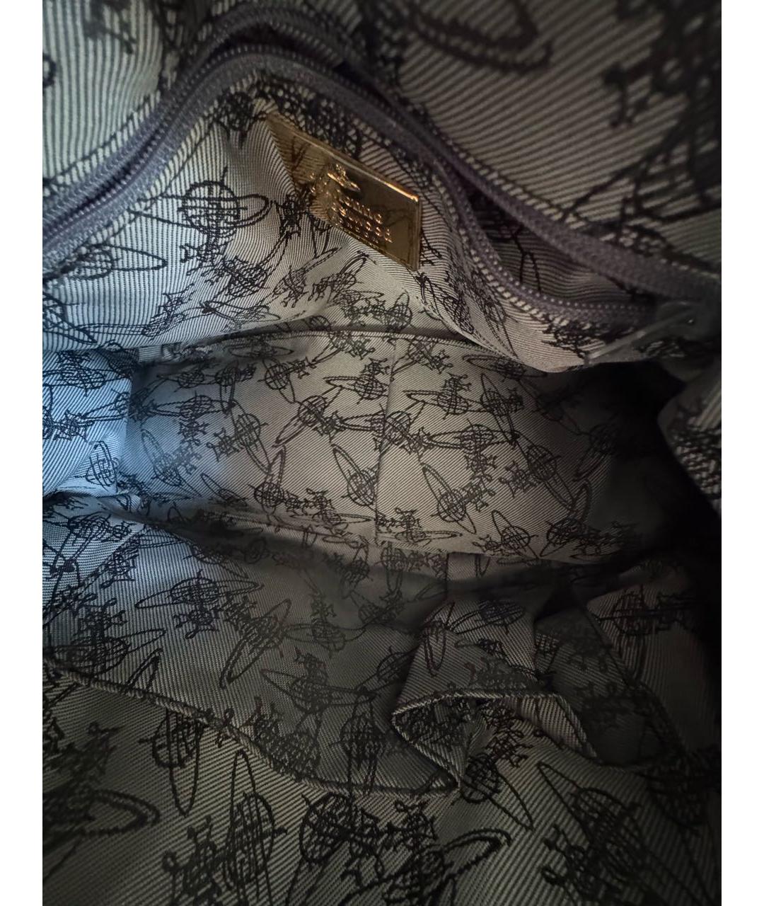 VIVIENNE WESTWOOD Коричневая хлопковая сумка с короткими ручками, фото 4