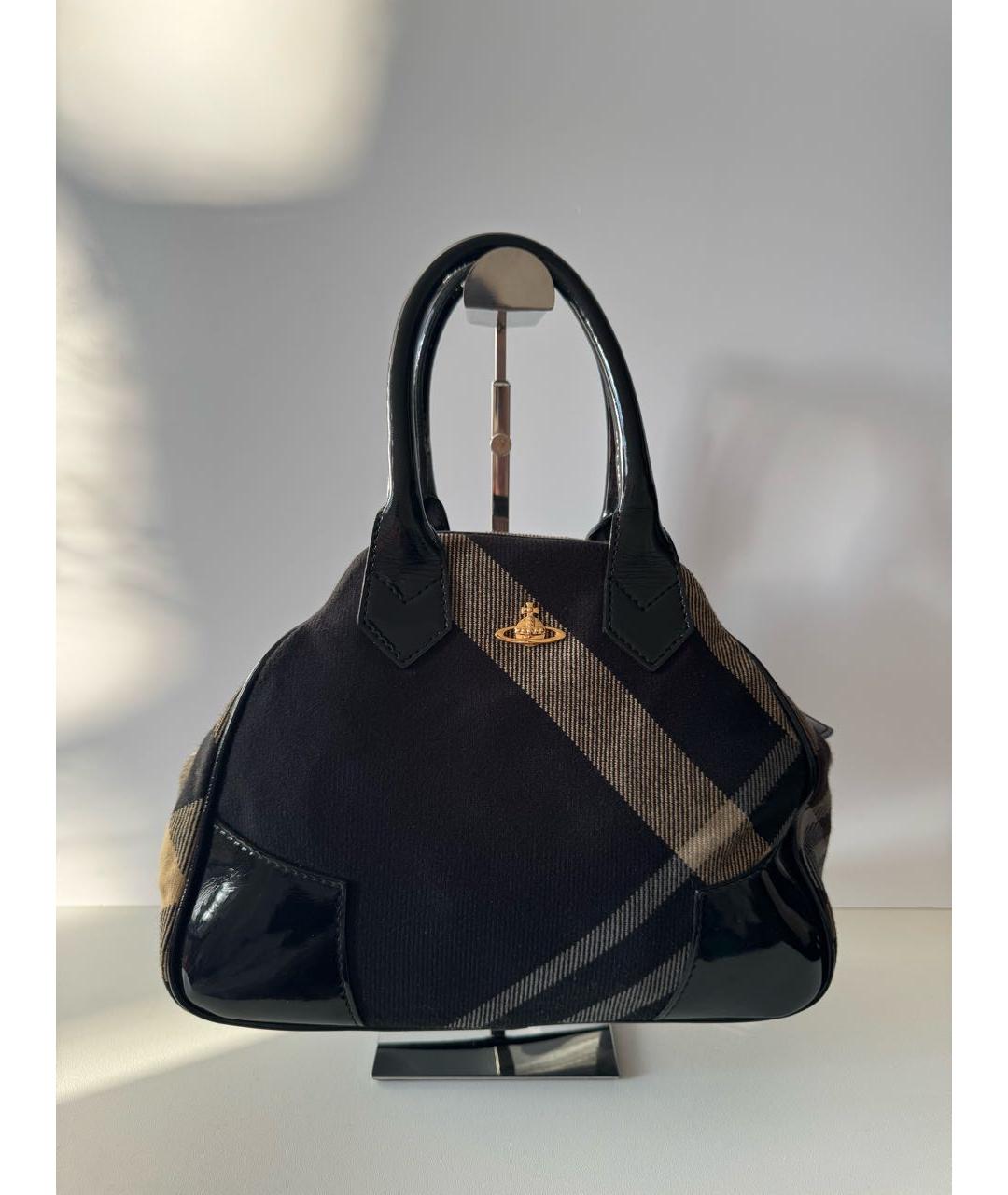 VIVIENNE WESTWOOD Коричневая хлопковая сумка с короткими ручками, фото 7