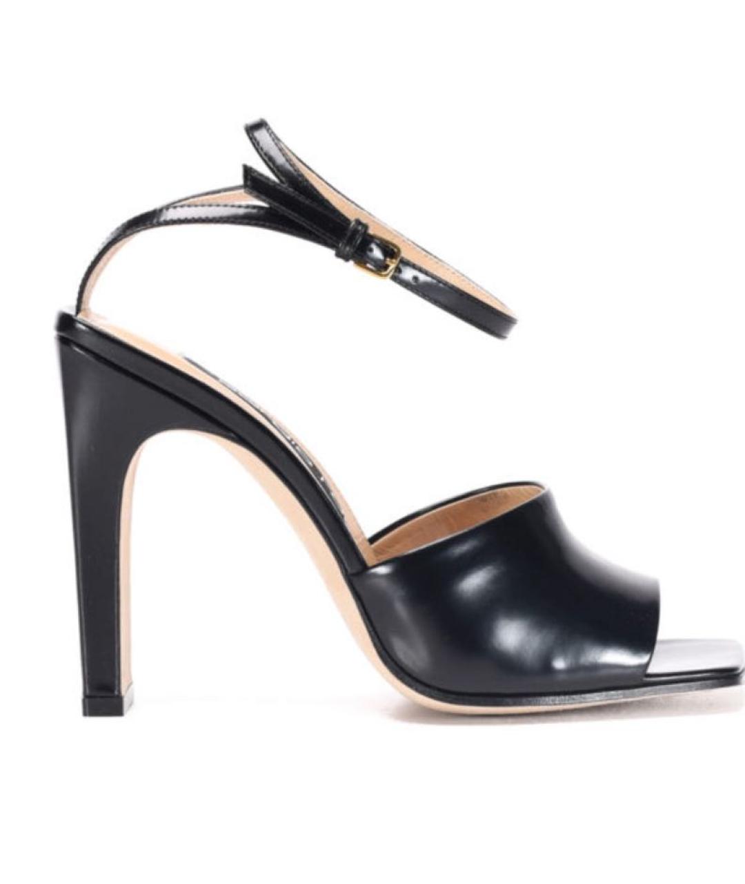 SERGIO ROSSI Черные босоножки из лакированной кожи, фото 7