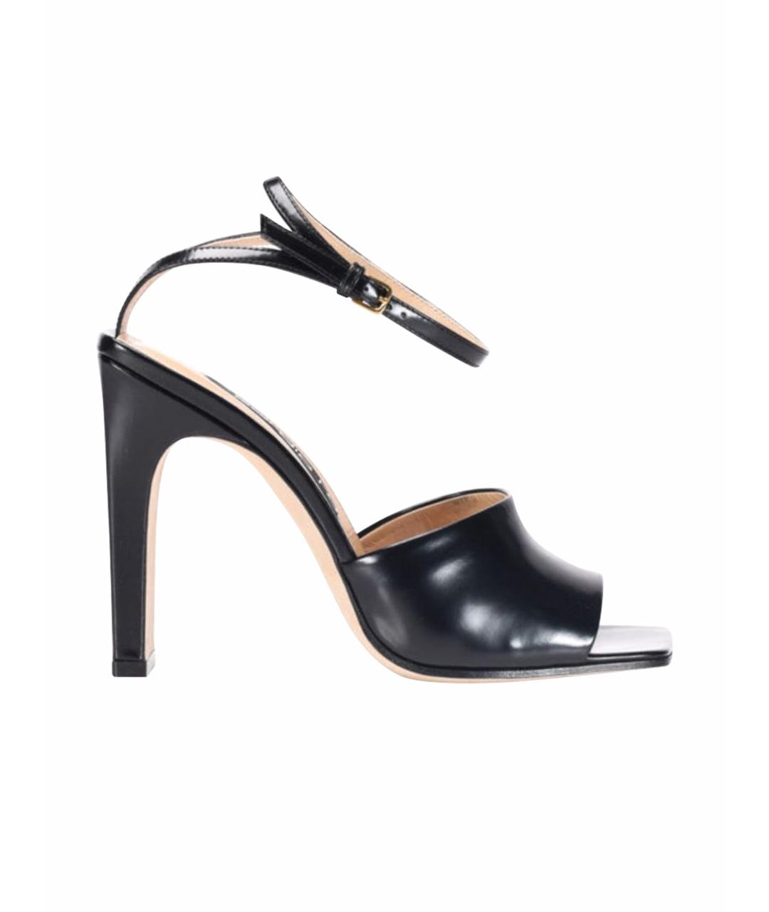 SERGIO ROSSI Черные босоножки из лакированной кожи, фото 1