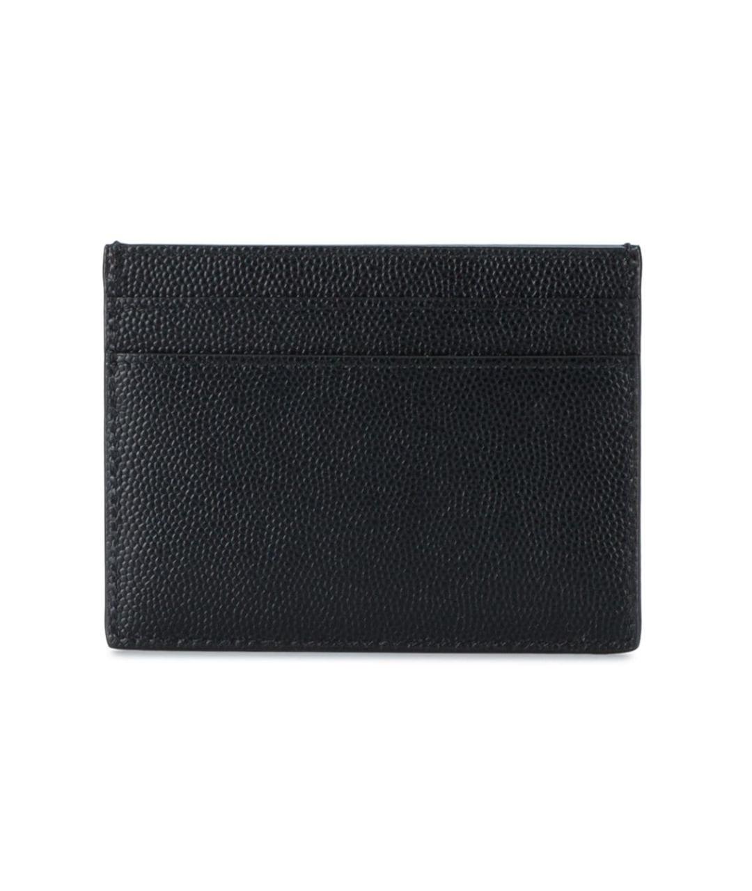 SAINT LAURENT Черный кожаный кардхолдер, фото 2