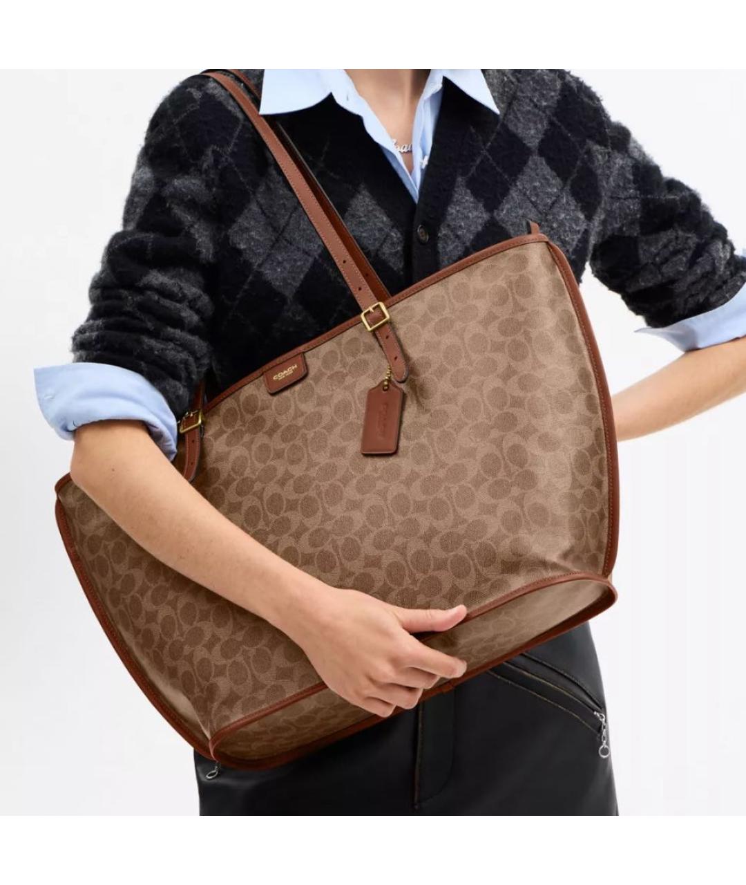 COACH Коричневая сумка тоут, фото 4