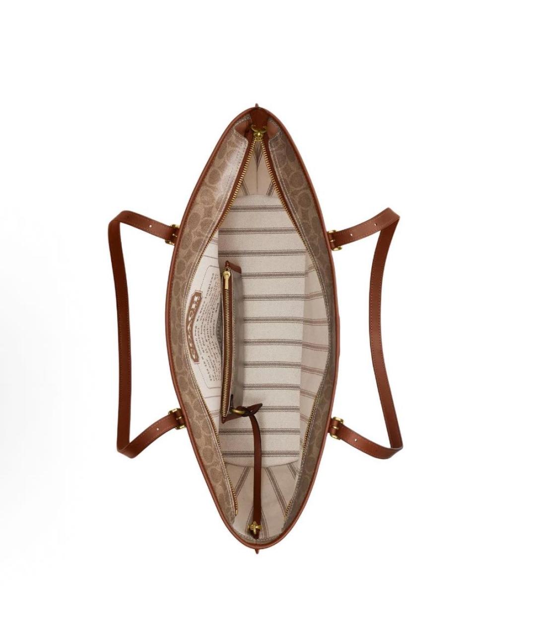 COACH Коричневая сумка тоут, фото 3