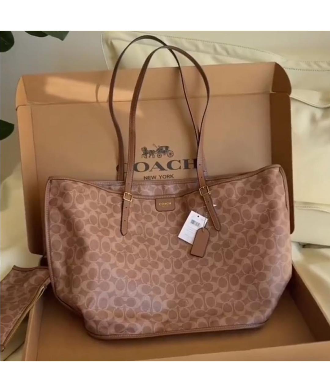 COACH Коричневая сумка тоут, фото 8