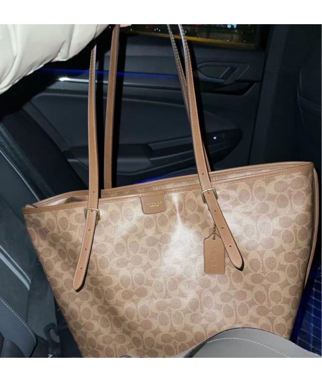 COACH Коричневая сумка тоут, фото 5