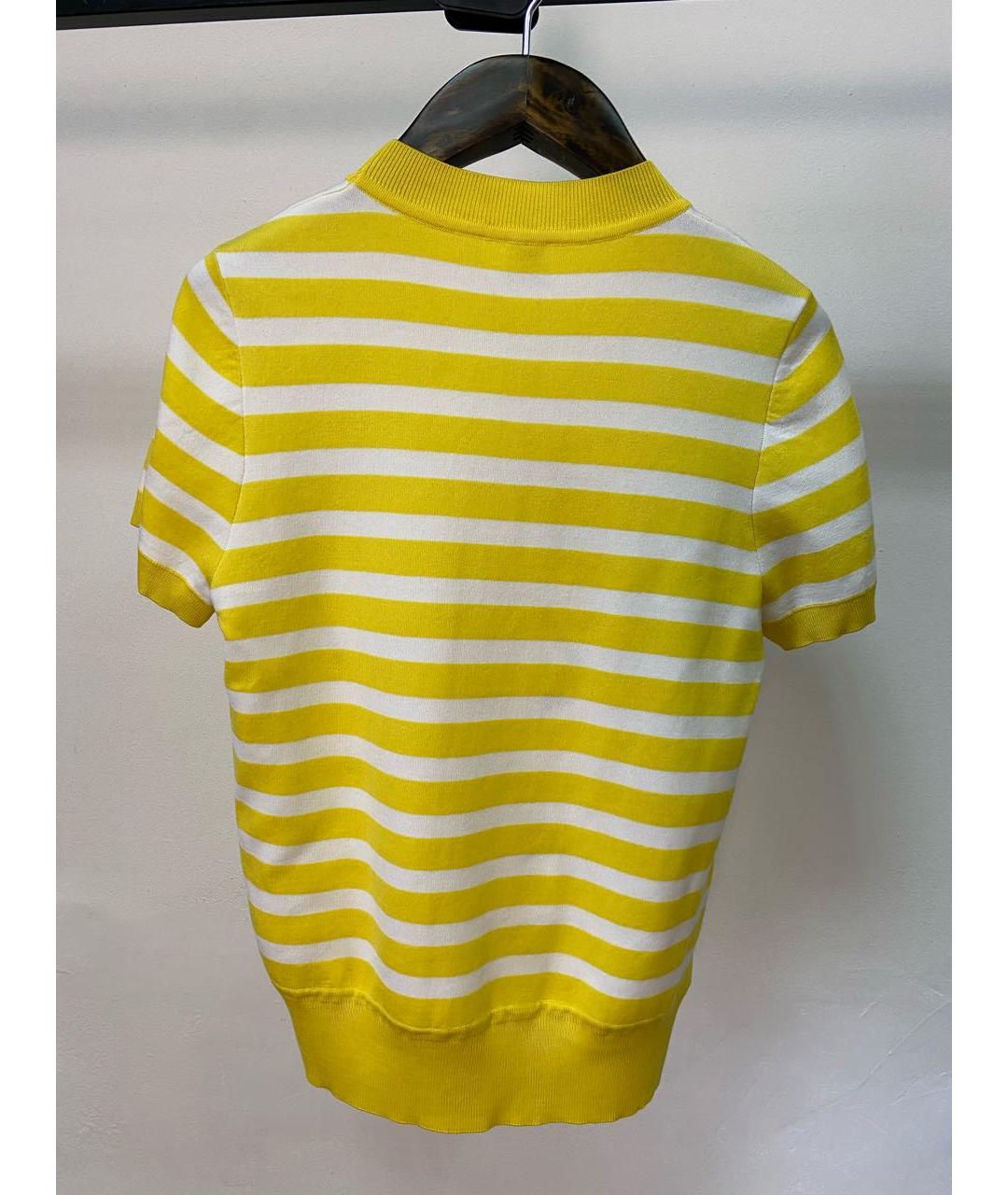 HERMES Желтая шелковая футболка, фото 2