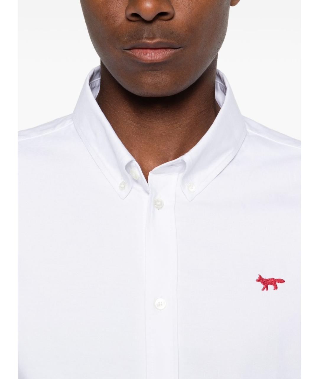 MAISON KITSUNE Белая хлопковая классическая рубашка, фото 4