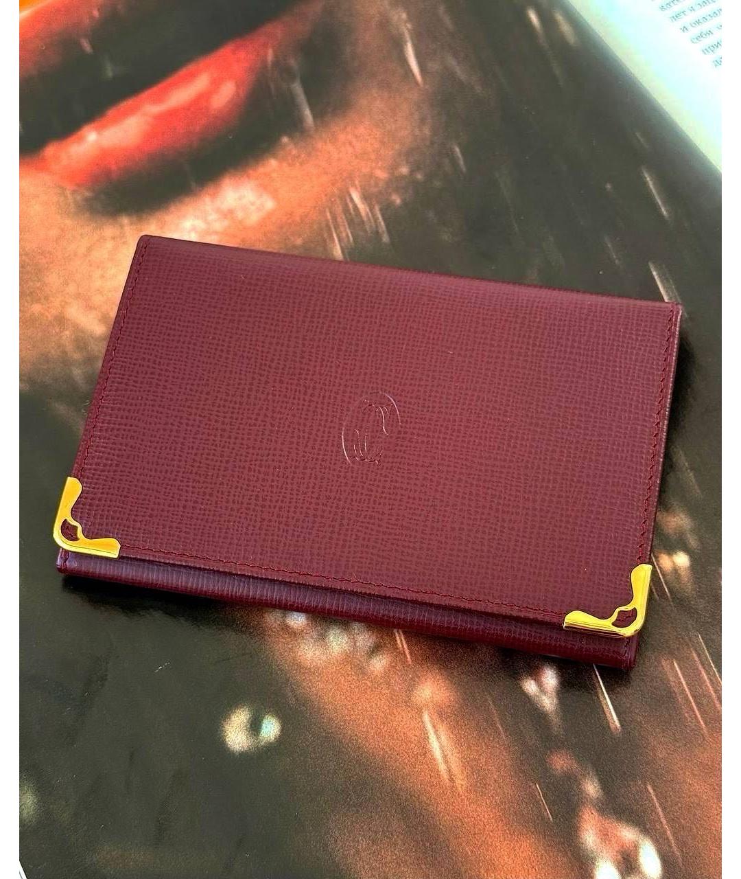 CARTIER Бордовый кожаный кардхолдер, фото 4