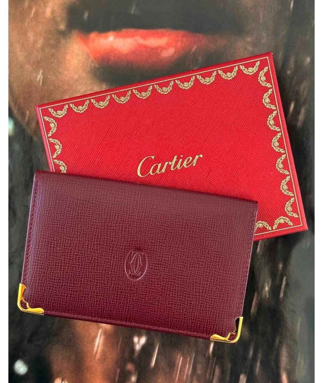 CARTIER Бордовый кожаный кардхолдер, фото 5